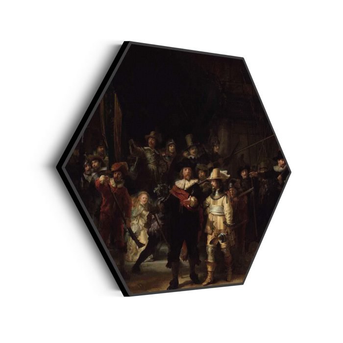 akoestisch-schilderij-rembrandt-de-nachtwacht-1642-hexagon_Wecho