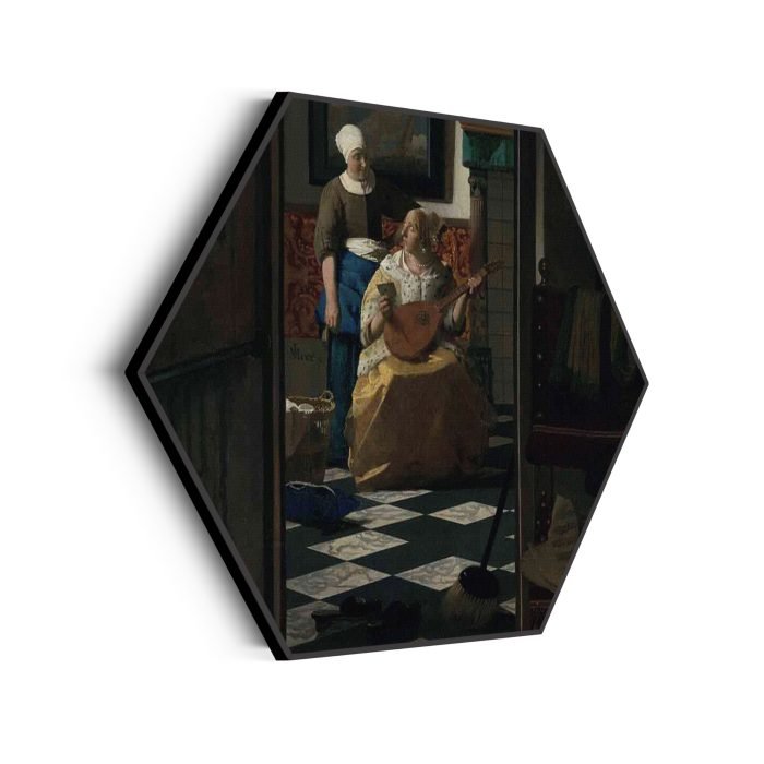 akoestisch-schilderij-johannes-vermeer-de-liefdes-brief-1669-hexagon_Wecho