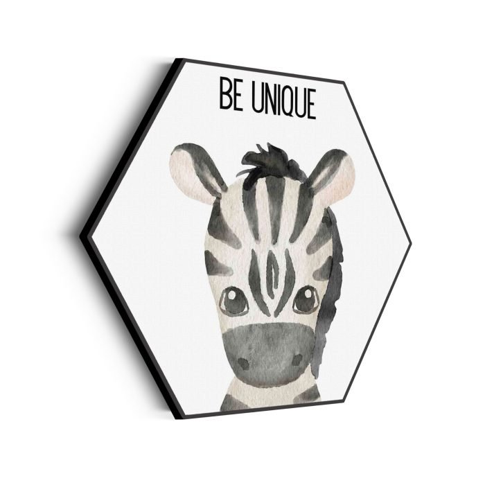 akoestisch-schilderij-be-unique-zebrapaardje-hexagon_Wecho