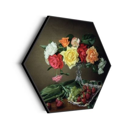 akoestisch-schilderij-modern-stil-leven-bloemen-01-hexagon_Wecho