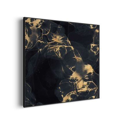 akoestisch-schilderij-abstract-marmer-look-zwart-met-goud-04-vierkant_Wecho